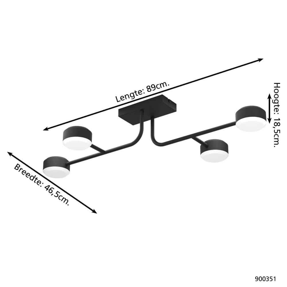 Plafonnier LED Clavellina noir Eglo 9008606241088