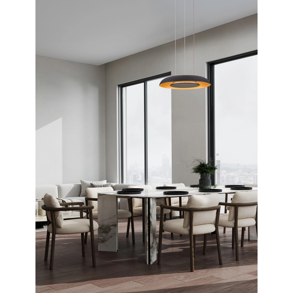 Suspension moderne Epos Ø 40cm noir avec or Lyora 5212017463265