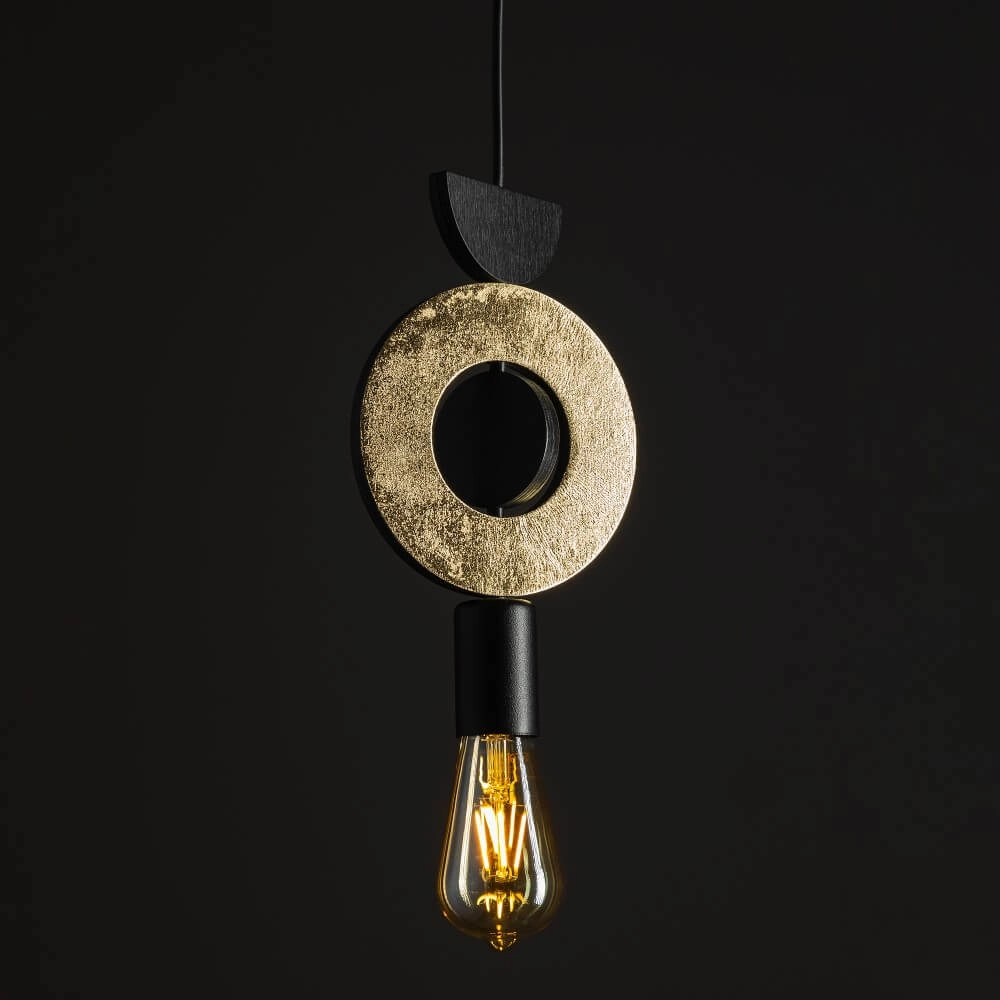 Suspension design Drops Wood F 1 lumière noire Lyora 5903139111805