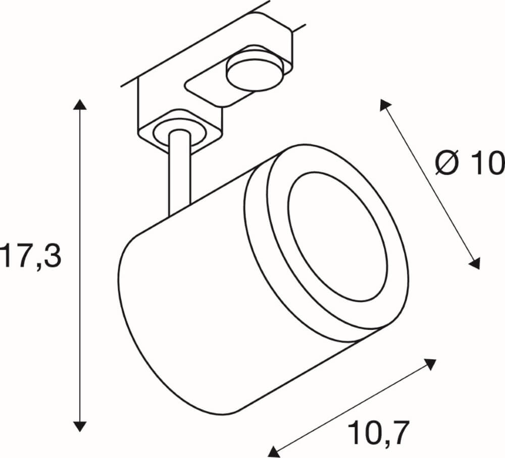 Spot sur rail LED Enola Triphasé - noir - 3000K SLV 4024163137492
