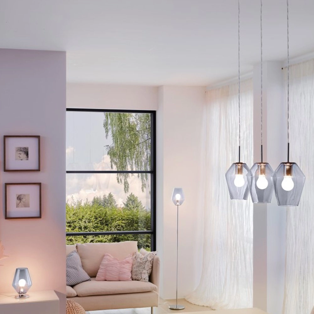 Lampe à suspension Murmillo chrome avec de la fumée Eglo 9002759967734