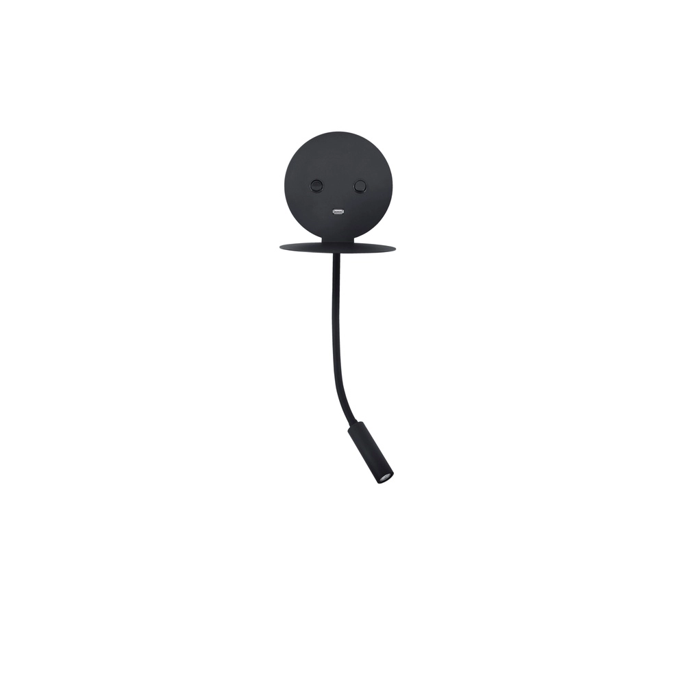 Lampe de chevet Eclip Noir avec USB Lyora 5212017423696