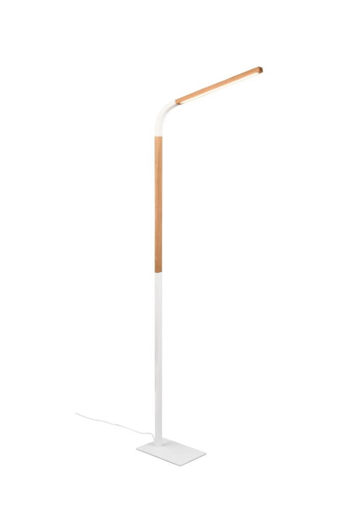 Lampe de lecture flexible Norris blanc avec du bois Lampe de lecture flexible Norris blanc avec du bois