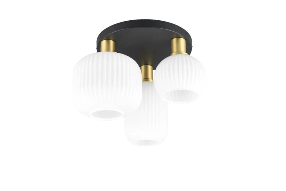 Plafonnier tendance Diva avec verre blanc Trio 4017807614541