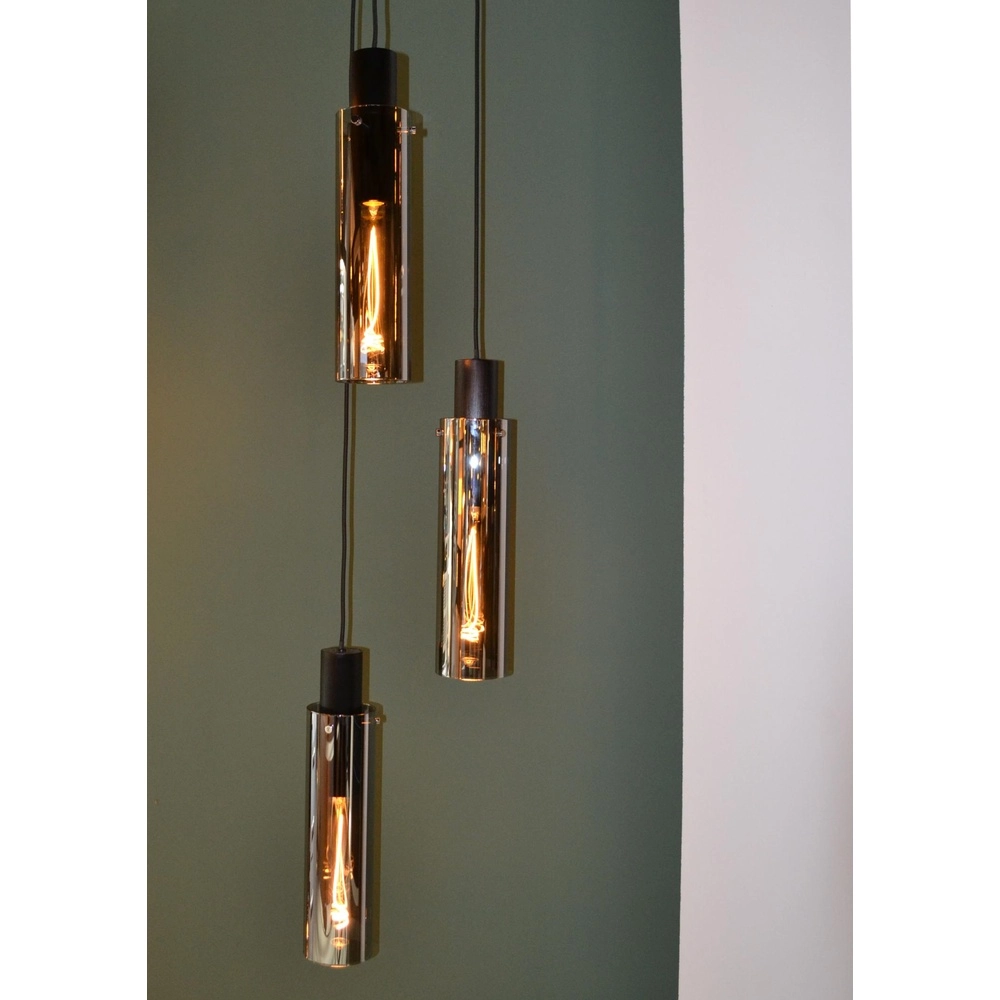 Lampe pendante à 3 lampes Orlando Verre fumé Lucide 5411212740731