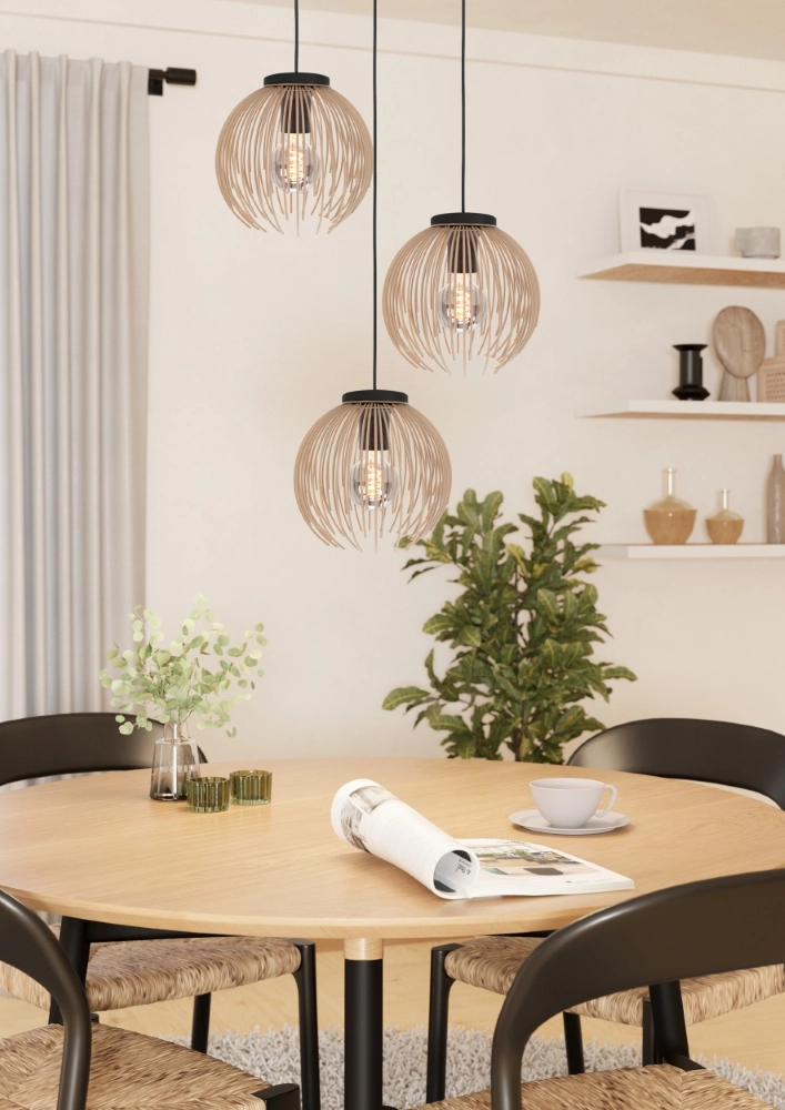 Suspension design Alhabia 3 lumières Ø 49,5 brun sable Stars of Light 9008606353125