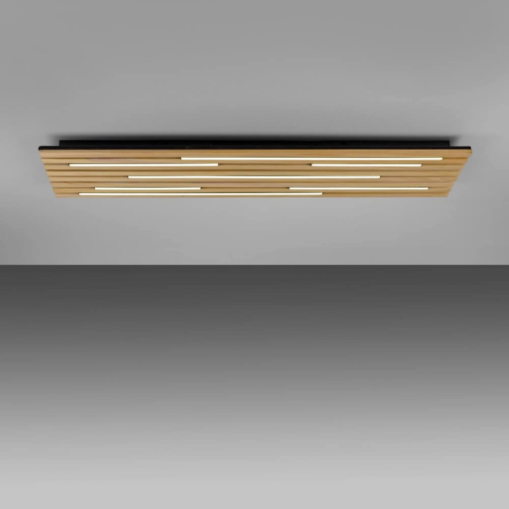 Plafonnier rectangulaire Q-Akustik bois Paul Neuhaus 4012248385371