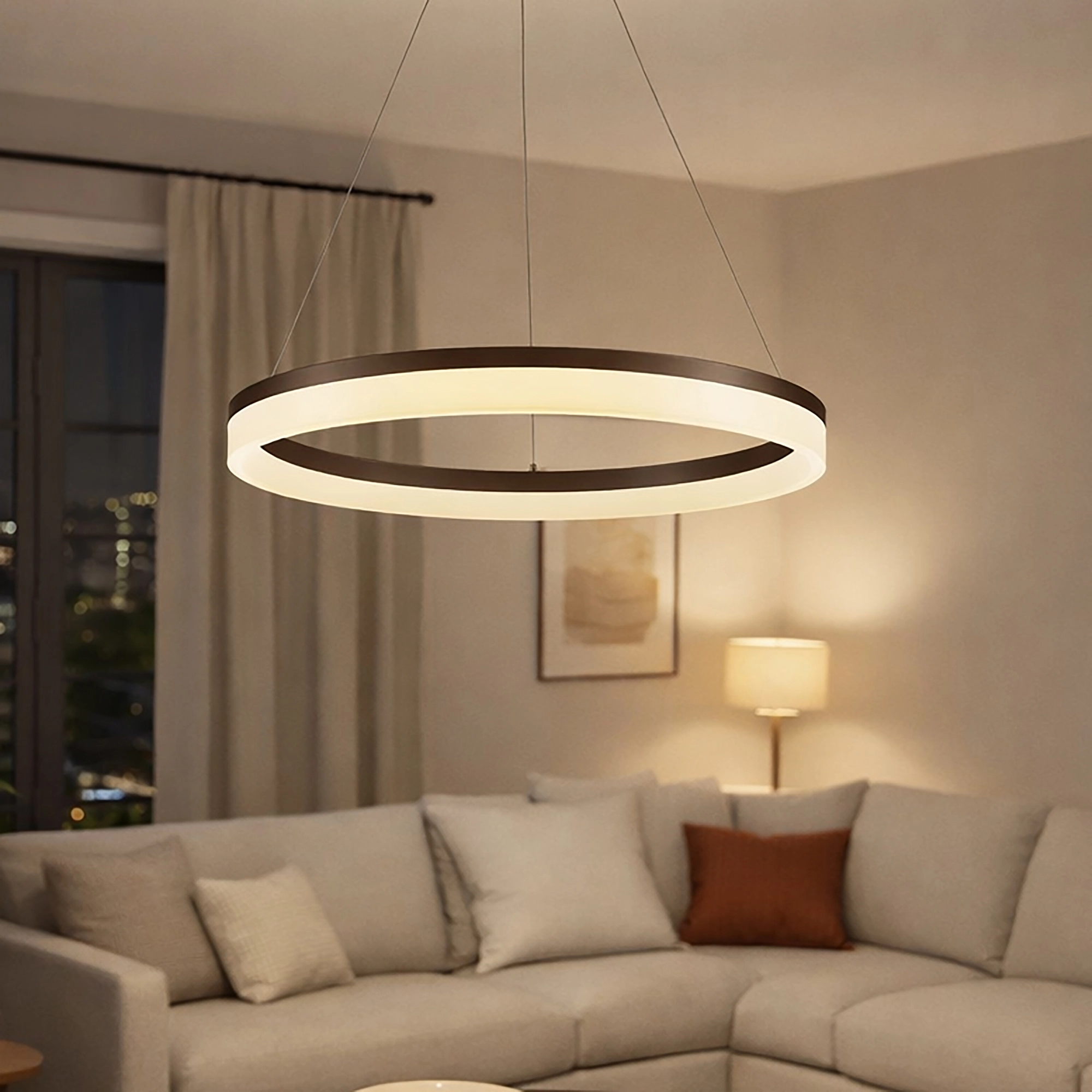 Lampe suspendue élégante Ara Ø bronze de 60 cm Lyora 5053423316079
