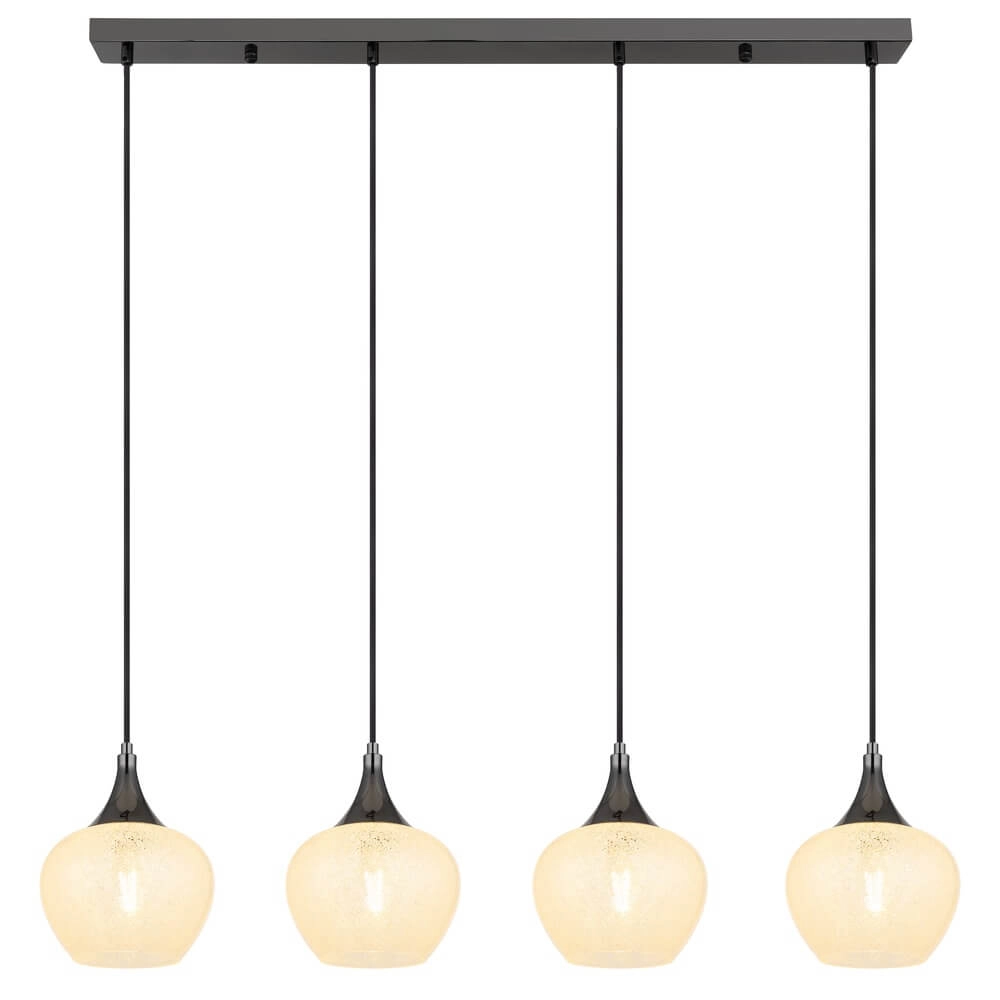 Suspension anthracite Maxy avec verre blanc 4 lumières Globo 9007371456178