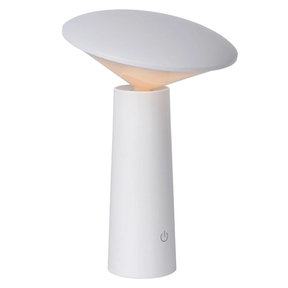 Lampe de table rechargeable Jive Lumière blanche IP44 réglable en couleur Lucide 5411212021977