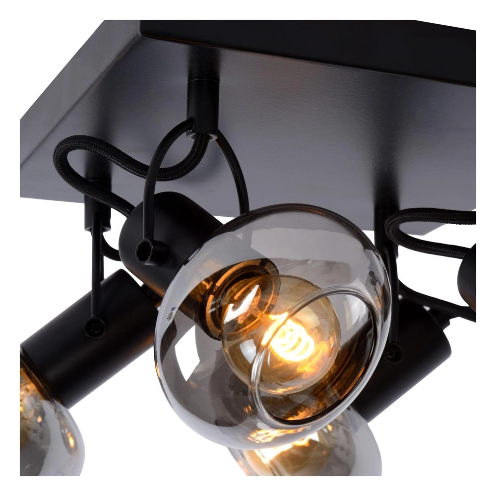 Lampe de plafond Madee Noir à 4 lumières Lucide 5411212176806
