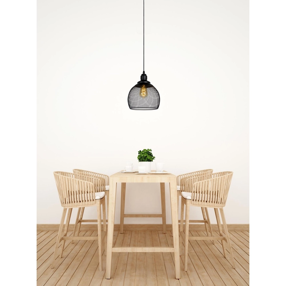 Lampe pendante en maille Mesh Ø 22cm noir Lucide 5411212430380