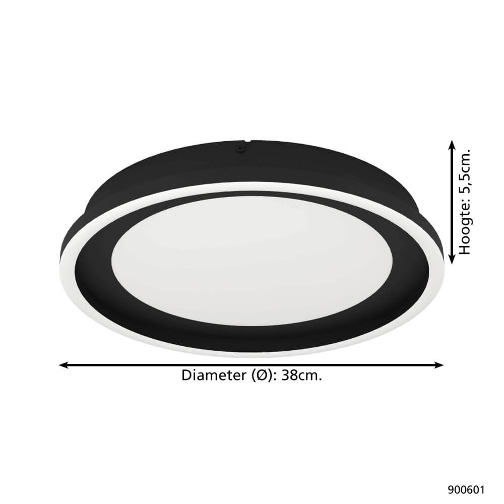 Plafonnier noir Calagrano Ø 38 cm Eglo 9008606244997