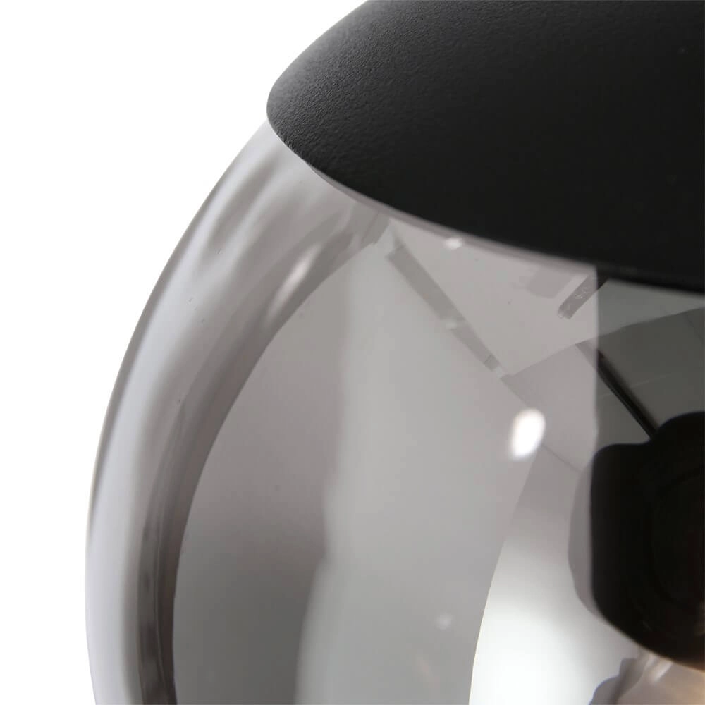 Lampe suspendue loft 5 lumières Bolique noir avec verre fumé Steinhauer 8712746133363