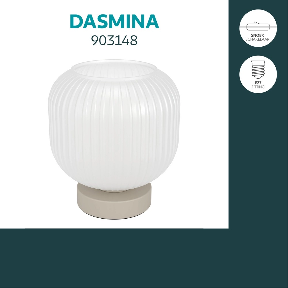 Lampe de table de conception Dasmina brun sable avec du blanc Ø 20 cm Eglo 9008606406388