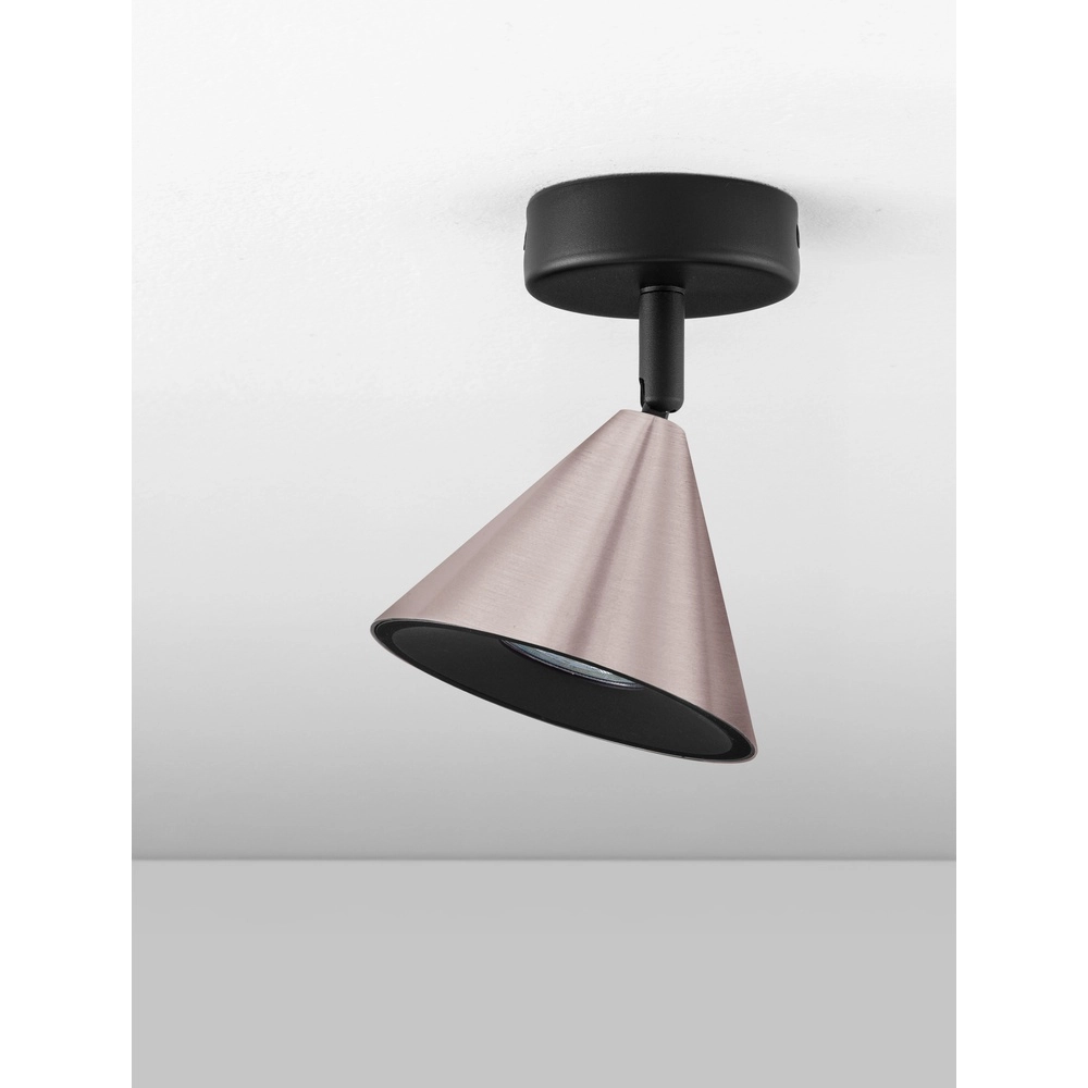 Plafonnier Conico noir avec brun café Lyora 5212017475367