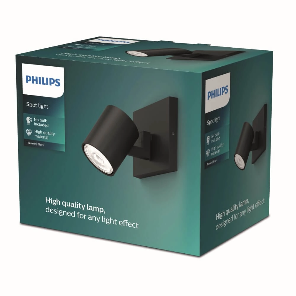 Spot mural noir Runner Philips 8719514435292