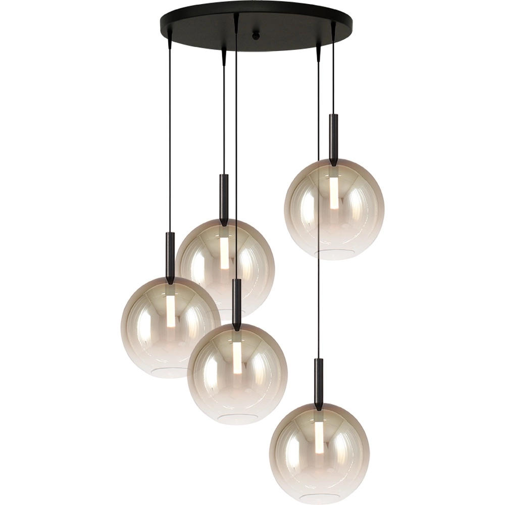 Lampe pendante 5L vide Lido Ball avec un verre Ø de 24 cm doré qui s’estompe.