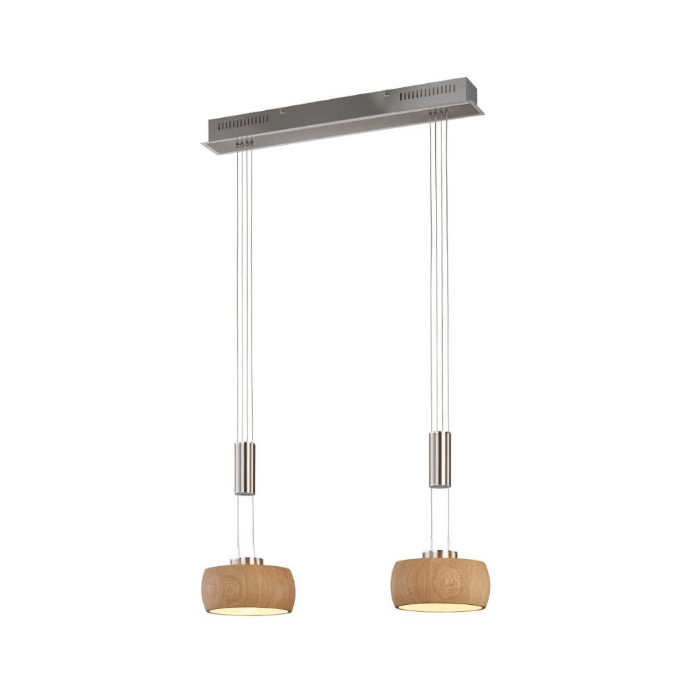 Lampe suspendue 2 lumières Shine-Wood dirigé