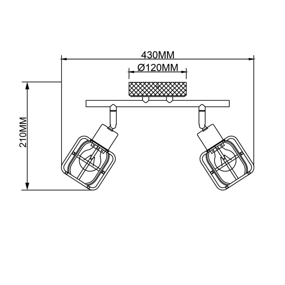 Plafonnier industriel Gwen 2 lumières Brilliant 4004353409813