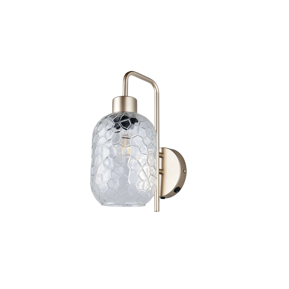 Lampe murale Emelie Or avec verre fumé Trio 4017807702583