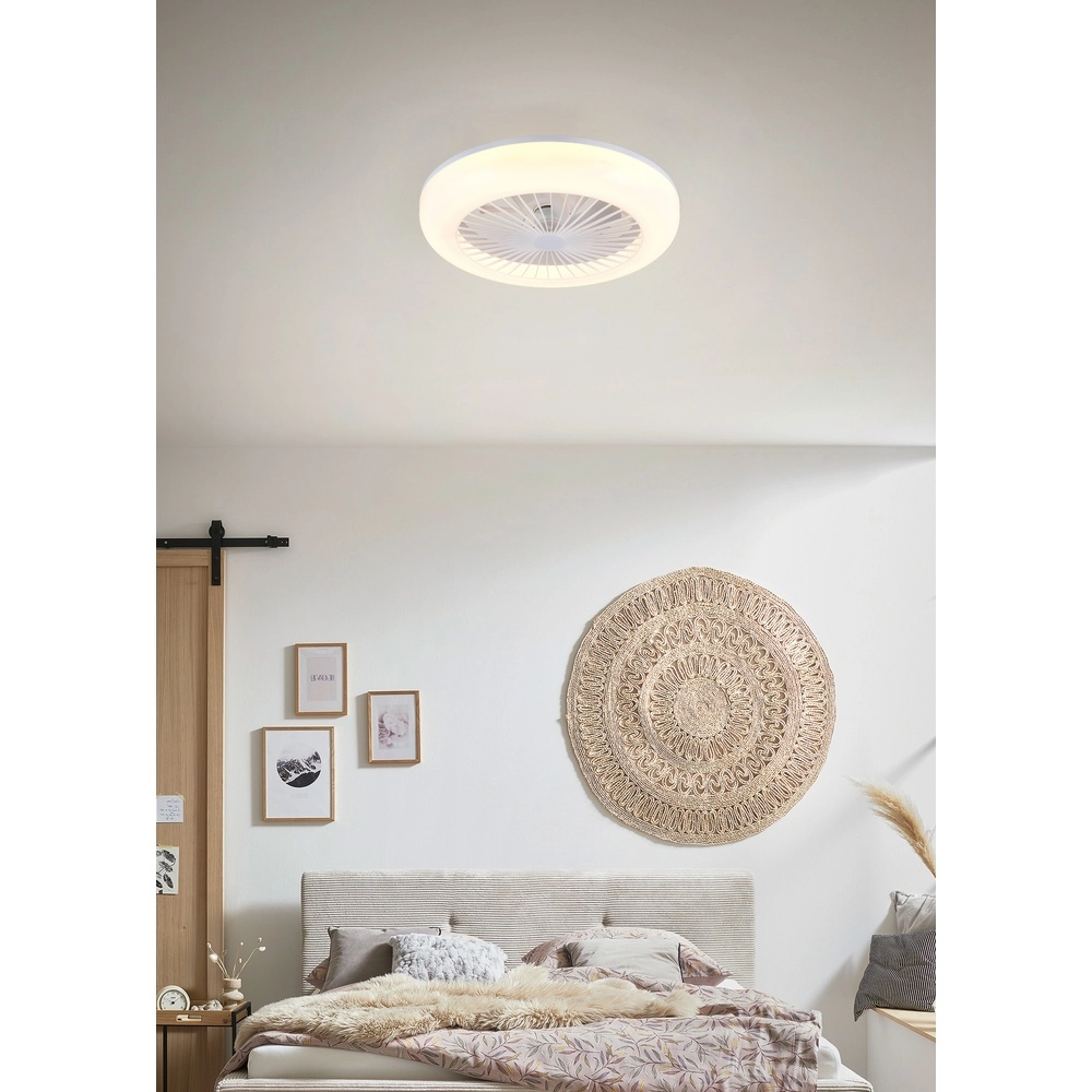 Ventilateur de plafond Mora blanc avec lampe Trio 4017807650419