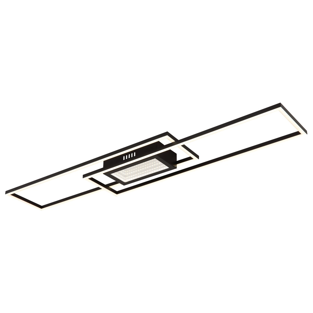 Lampe de plafond moderne Saunders Rectangle noir