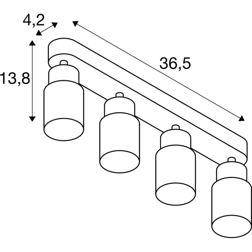 Moquerie Puri 2.0 Tube Gris 4 lumières SLV 4024163293792