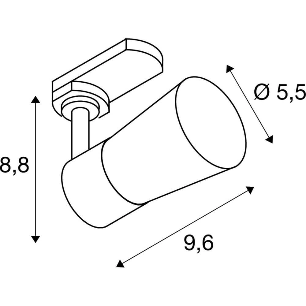 Spot ferroviaire Puri 2.0 Cone Blanc triphasé SLV 4024163294553