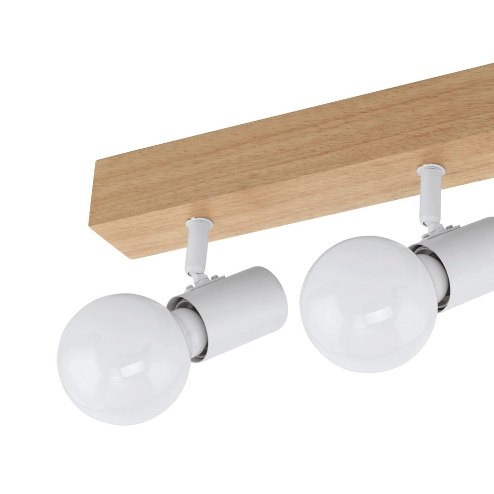 Spot de plafond Townshend 3 4 lumières bois marron avec blanc Eglo 9002759994853