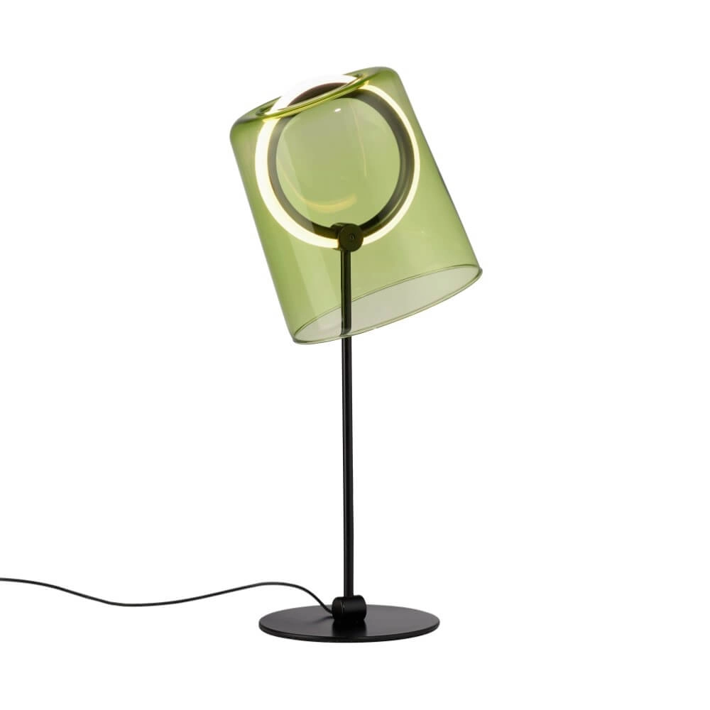Lampe de table Zula noir avec verre vert Lampe de table Zula noir avec verre vert