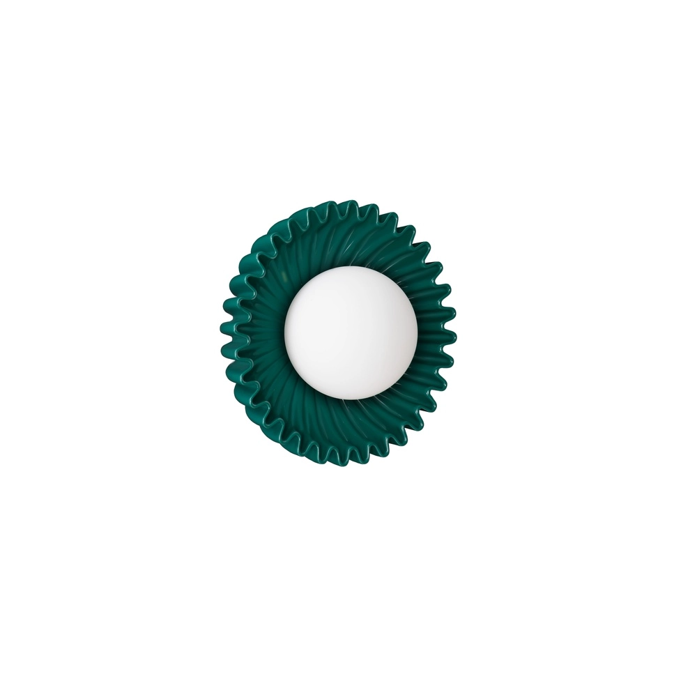 Applique murale Petel Vert avec verre blanc Lyora 5212017483942