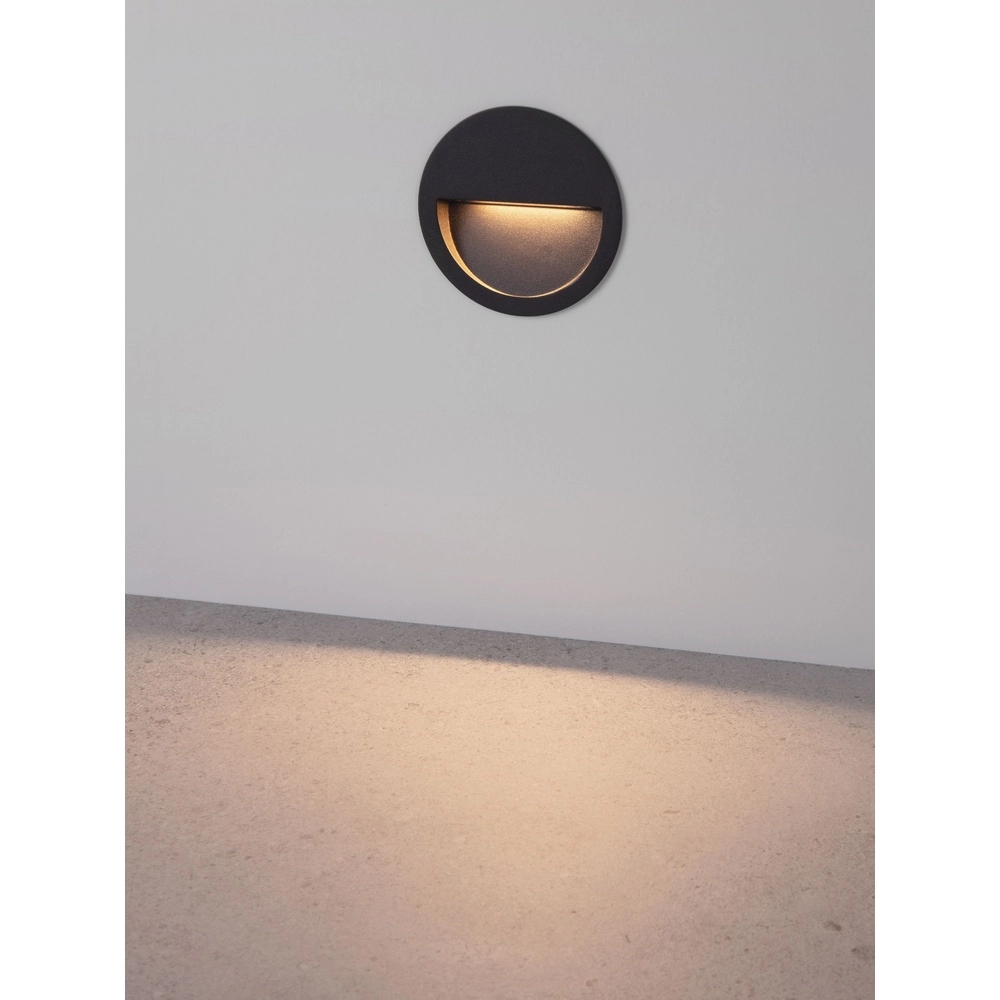 Lampe murale ronde encastrée Sete Noir Lyora 5212017497987