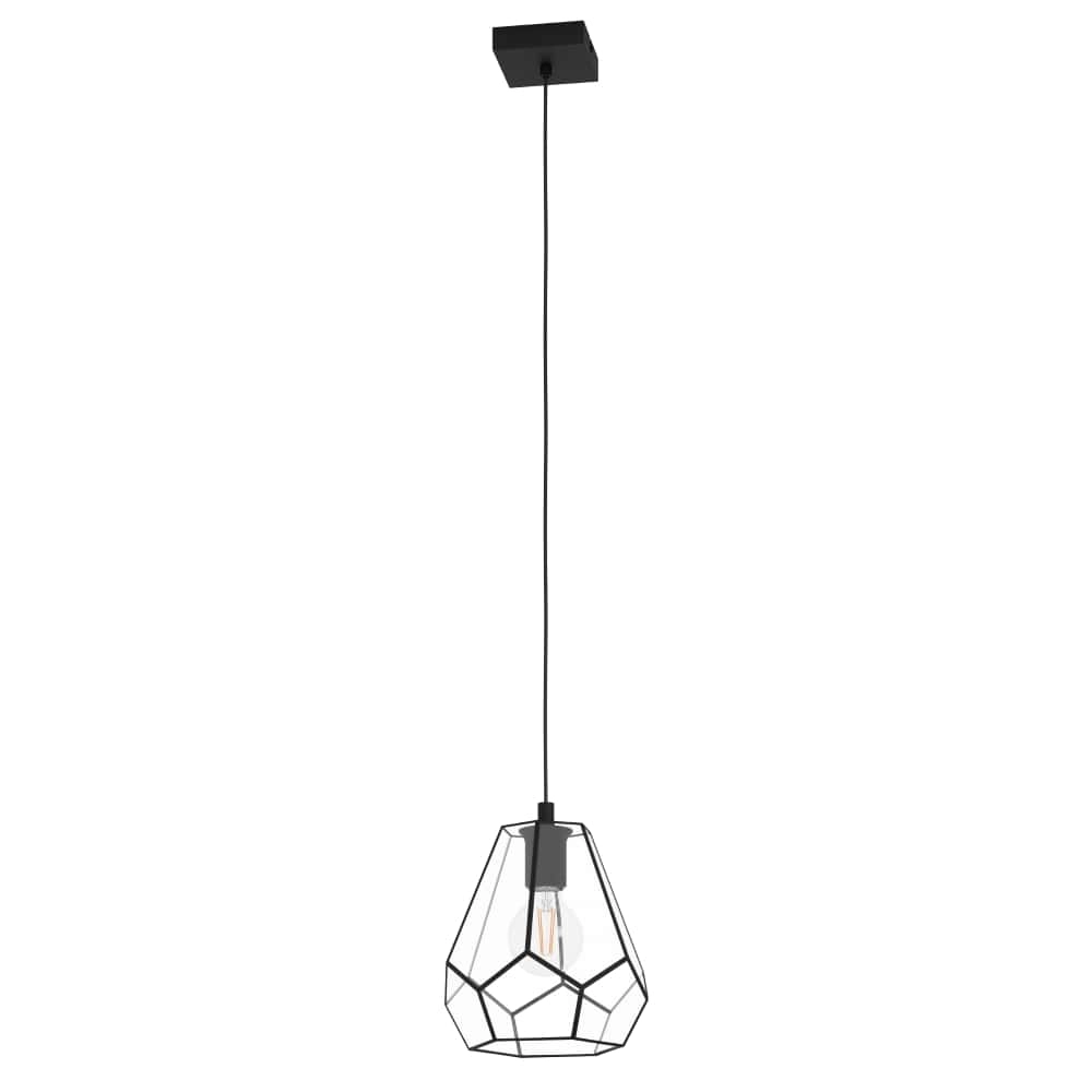 Lampe suspendue Mardyke noir avec verre