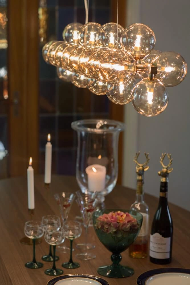 Lampe suspendue Splendor verre ambré 124cm By Rydéns 7391741009616