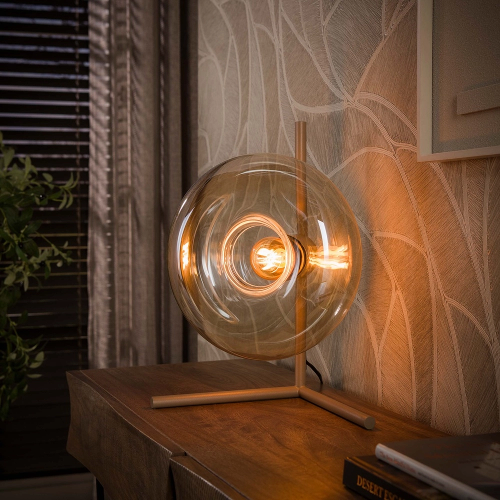 Lampe de table moderne Soll brun sable