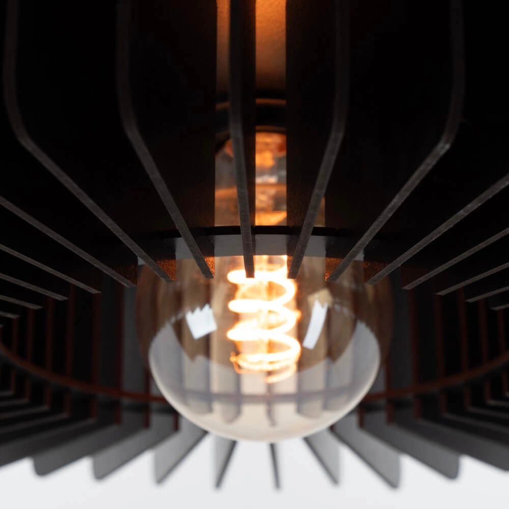 Plafonnier en bois Palombaia Ø 50 cm - noir Eglo 9008606274024