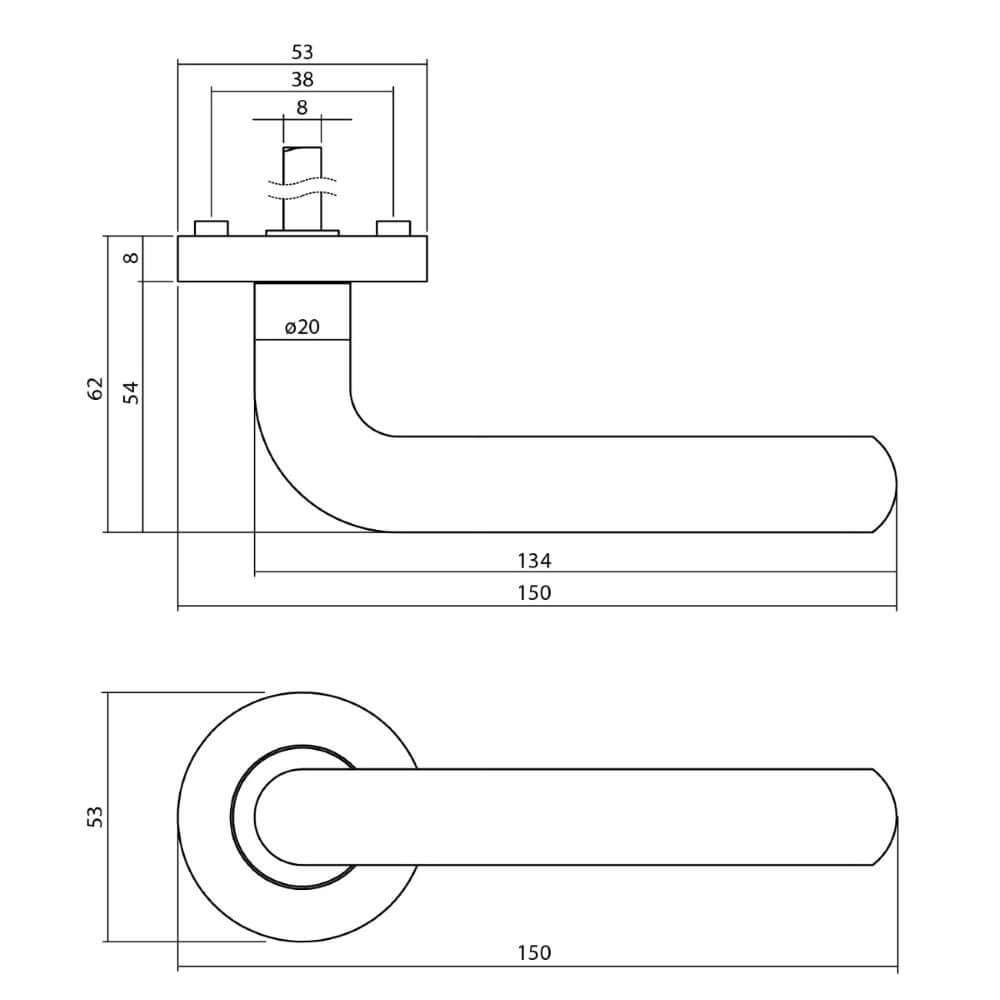 Poignée Agatha sur rosace noire Intersteel 8714186471098