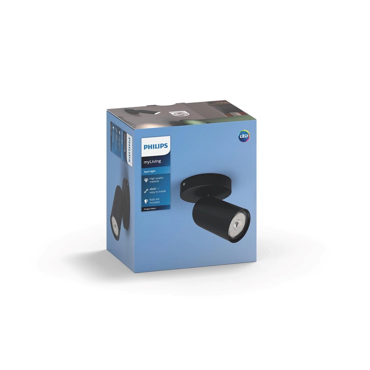 Lampe Pongee noir Philips 8718696164785