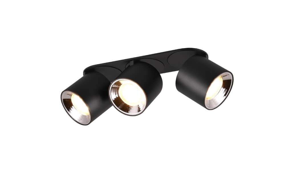 Plafonnier Guayana 3 lumières noir Trio 4017807573992