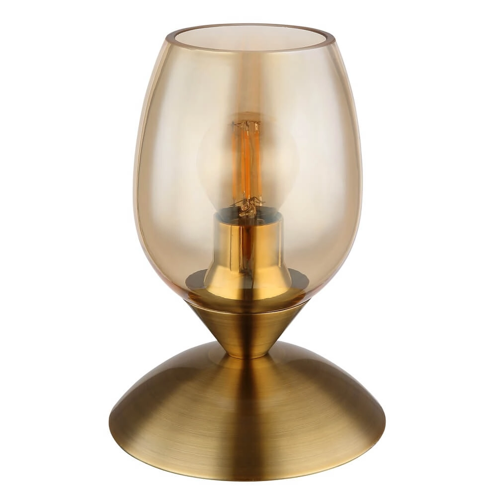 Lampe de table Kuwaita Or avec verre ambré Globo 9007371449989