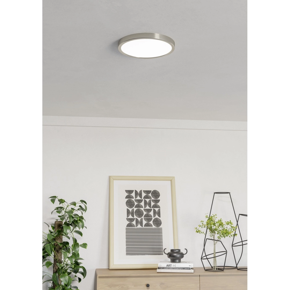 Lumière de plafond IP44 Fueva 6-Z rond - acier inoxydable - Ø 27,8 cm Eglo 9008606330614