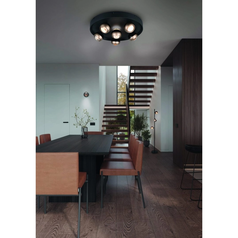 Lampadaire de conception Orbit Noir Trio 4017807619065