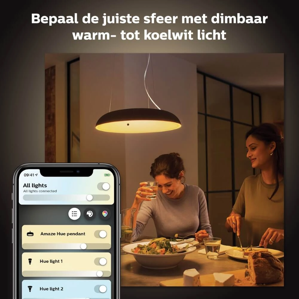 Lampe suspendue Hue Amaze - White Ambiance Ø 43,4 cm noir Philips 8719514341074