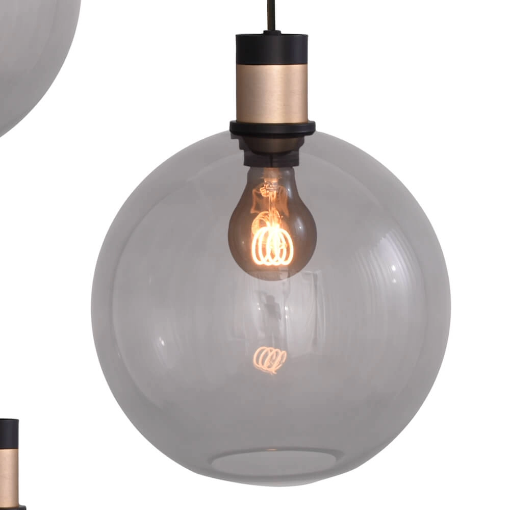 Lampe suspendue Vide Lazise 2 3x Ø 25cm doré avec noir Masterlight 8718121303840