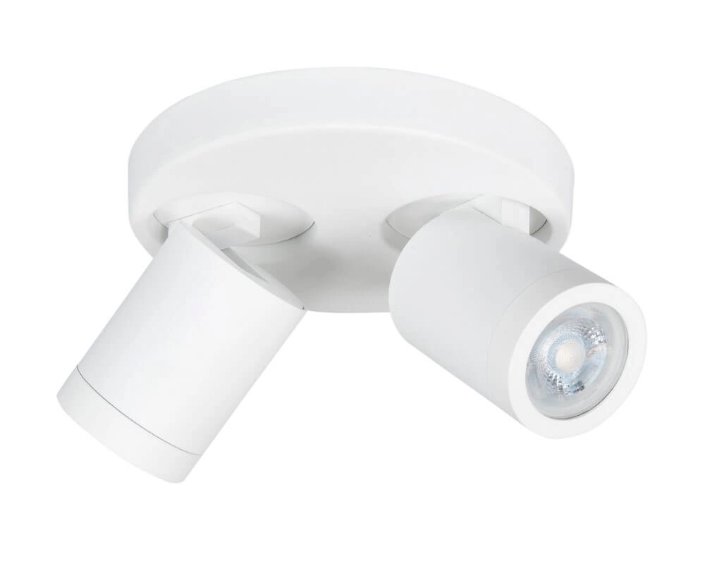 Spot en saillie IP44 Oliver 2 lumières blanc mat