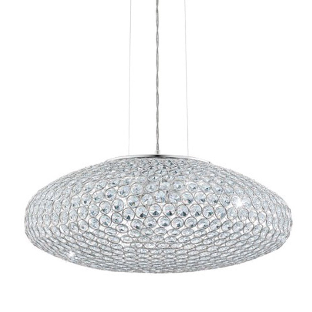 Lampe à suspension Clemente 54cm gris métallisé