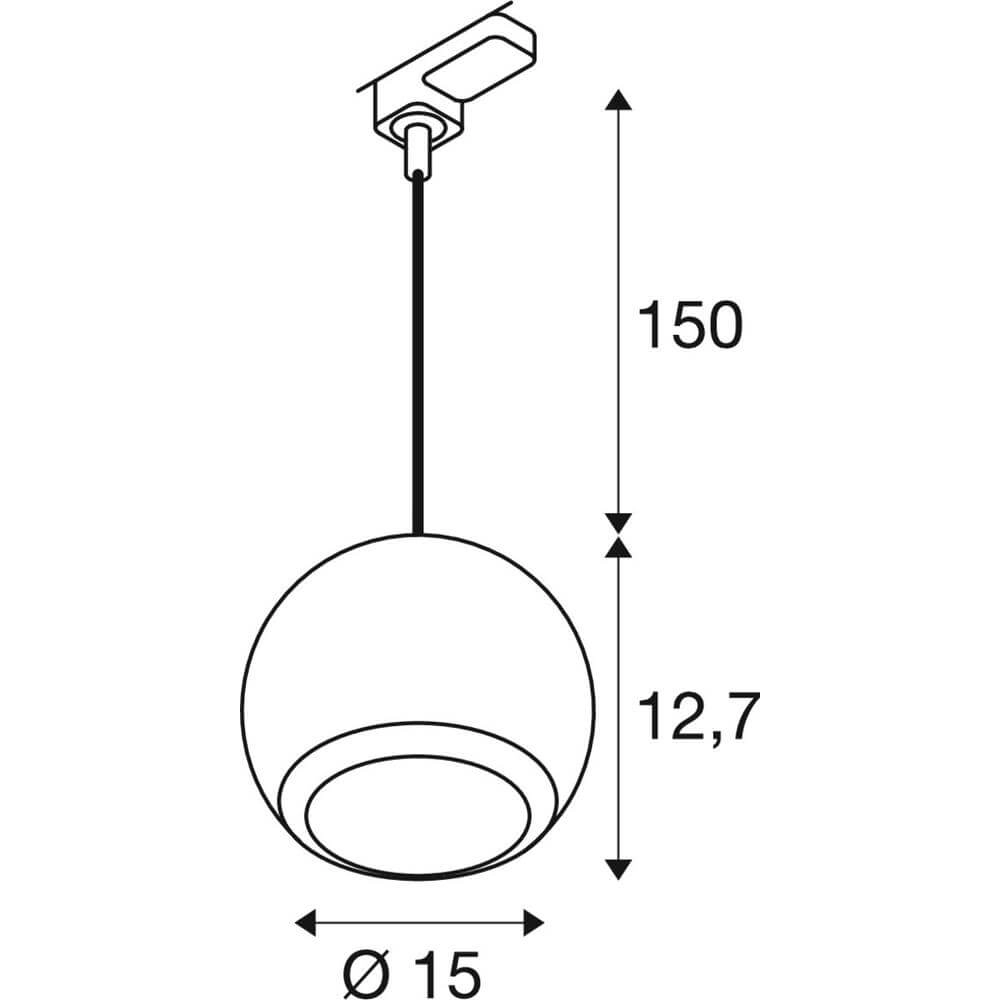 Suspension pour rail Light Eye 150 blanc 3 phases Ø 15cm SLV 4024163295499
