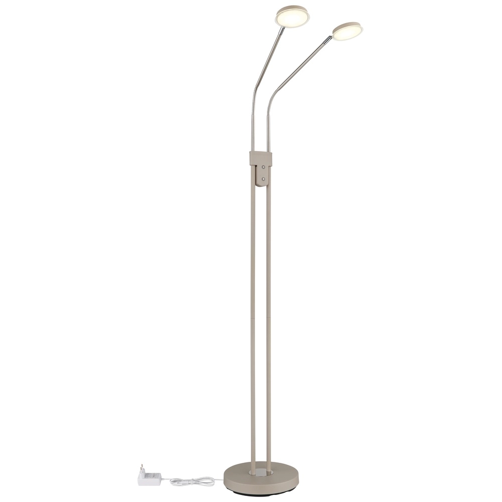 Lampe de lecture à deux lumières Silvio brun sable Globo 9007371584048