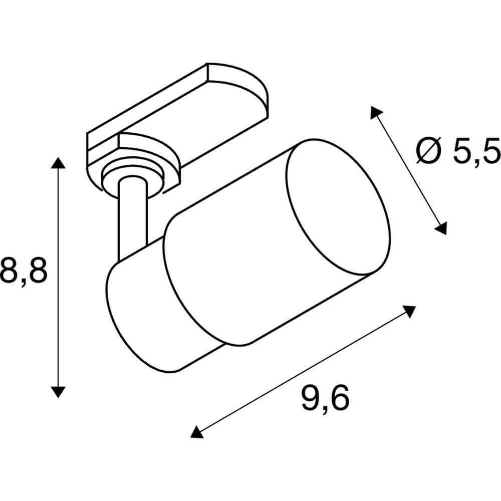 Spot ferroviaire Puri 2.0 Tube Noir 3 phases SLV 4024163294607